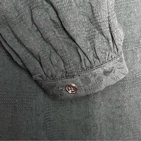 Umgee | Green Boho Peasant Textured Cotton Tassel Tie Top, Small - Picture 8 of 10